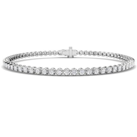 1.92ct SI2/G Round cut Diamonds Tennis Bracelet in 18k White Gold