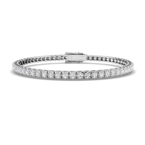 1.60ct SI2/G Round cut Diamonds Tennis Bracelet in 18k White Gold