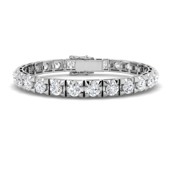 10.94ct SI2/G Round cut Diamonds Tennis Bracelet in 18k White Gold