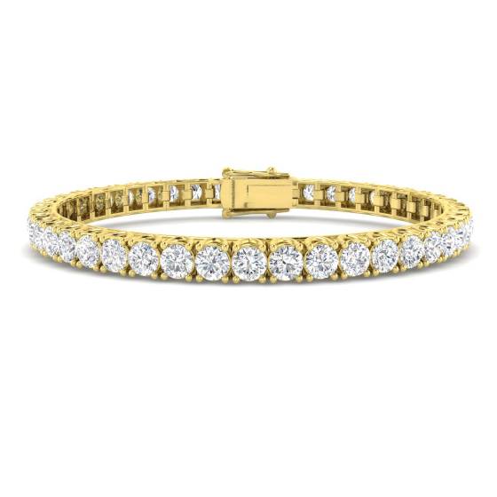 10.62ct SI1/E Round cut Diamonds Tennis Bracelet in 18k Yellow Gold