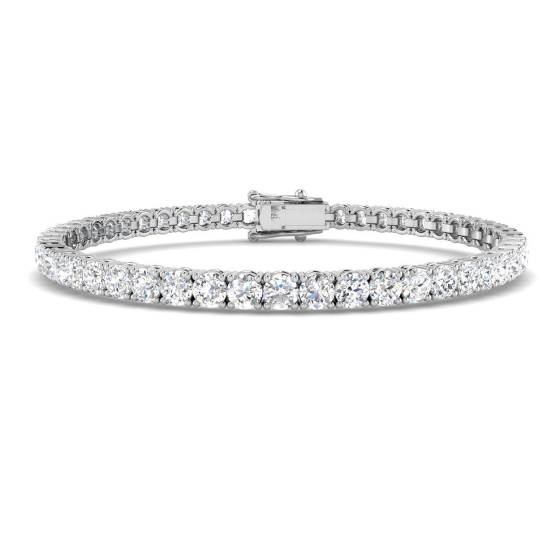 8.02ct VS/F Round cut Labgrown Diamonds Tennis Bracelet in 18k White Gold