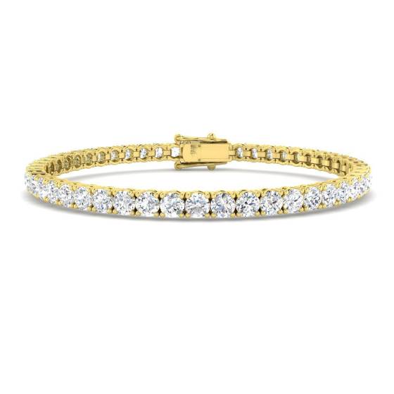 8.02ct VS/F Round cut Labgrown Diamonds Tennis Bracelet in 9k Yellow Gold