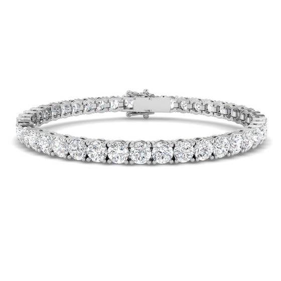 12.12ct SI2/G Round cut Diamonds Tennis Bracelet in 18k White Gold