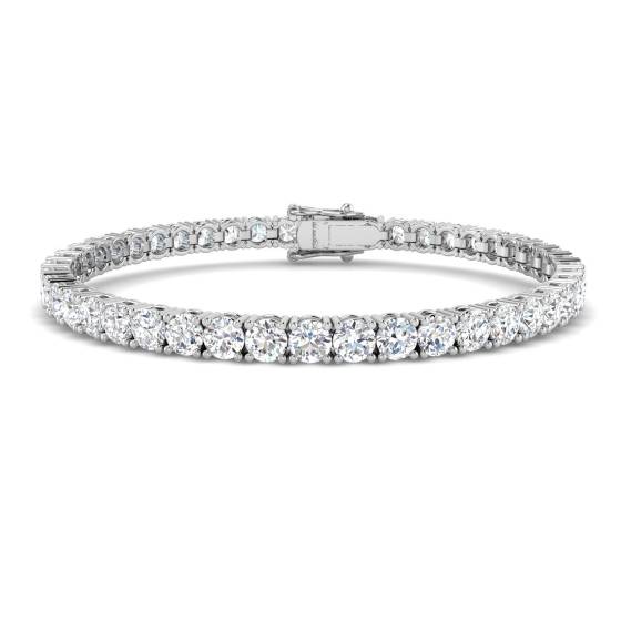 10.80ct SI2/G Round cut Diamonds Tennis Bracelet in 18k White Gold