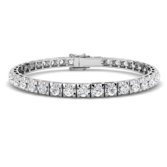 7.12ct SI2/G Round cut Diamonds Tennis Bracelet in 18k White Gold