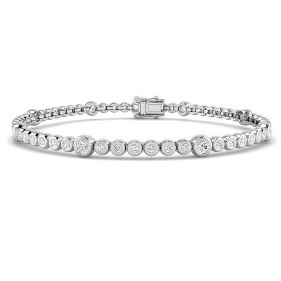 2.03ct SI2/G Round cut Diamonds Tennis Bracelet in 18k White Gold