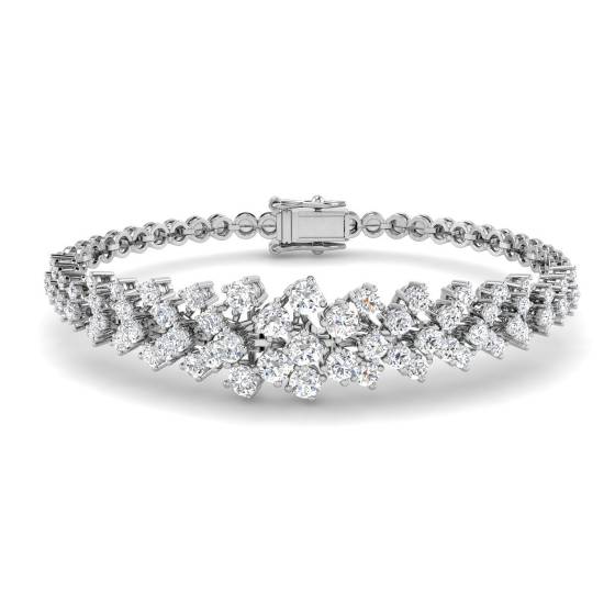 2.39ct SI2/G Round cut Diamonds Designer Bracelet in 18k White Gold