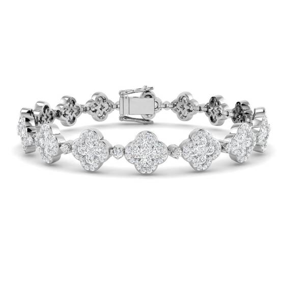 5.14ct SI2/G Round cut Diamonds Designer Bracelet in 18k White Gold