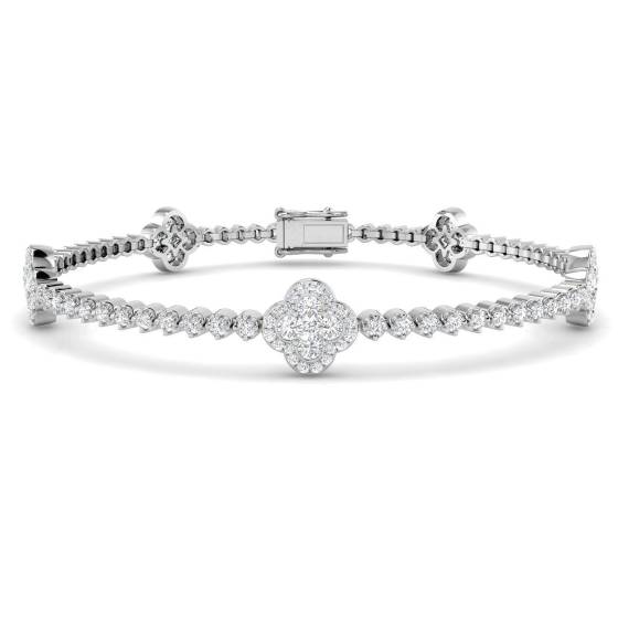 2.27ct SI2/G Round cut Diamonds Designer Bracelet in 18k White Gold