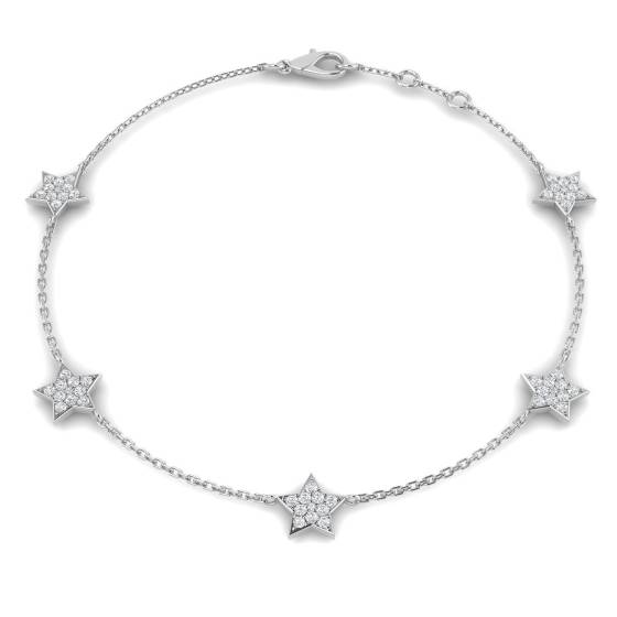 0.31ct SI2/G Round cut Diamonds Designer Bracelet in 18k White Gold