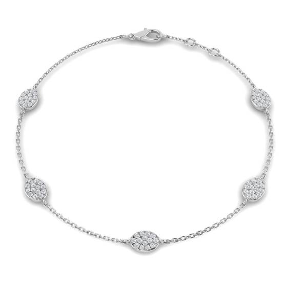 0.32ct SI2/G Round cut Diamonds Designer Bracelet in 18k White Gold