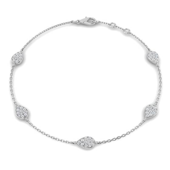 0.33ct SI2/G Round cut Diamonds Designer Bracelet in 18k White Gold