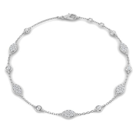 0.42ct SI2/G Round cut Diamonds Designer Bracelet in 18k White Gold