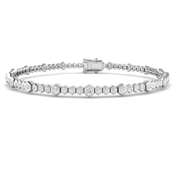 1.65ct SI2/G Round cut Diamonds Tennis Bracelet in 18k White Gold