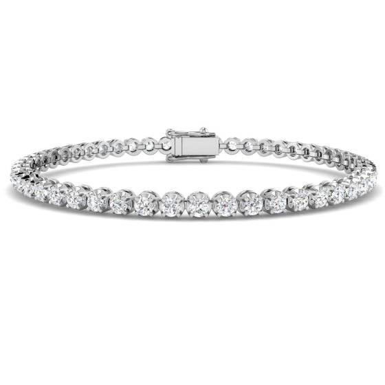 3.05ct SI2/G Round cut Diamonds Tennis Bracelet in 18k White Gold