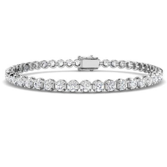 4.00ct SI2/G Round cut Diamonds Tennis Bracelet in 18k White Gold