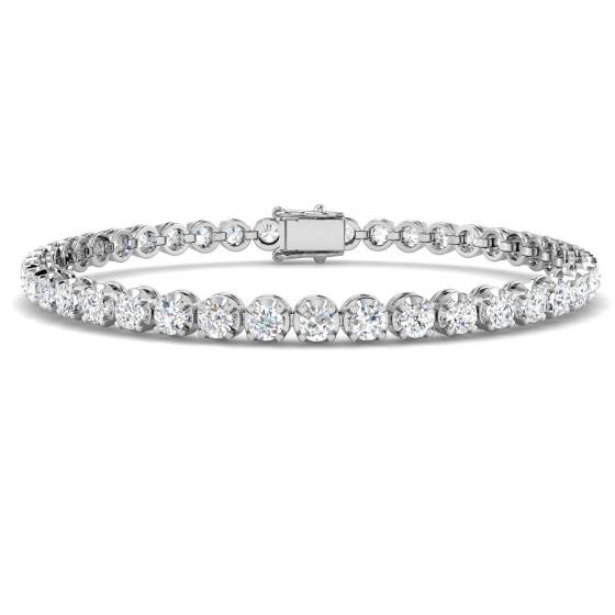 5.25ct SI2/G Round cut Diamonds Tennis Bracelet in 18k White Gold