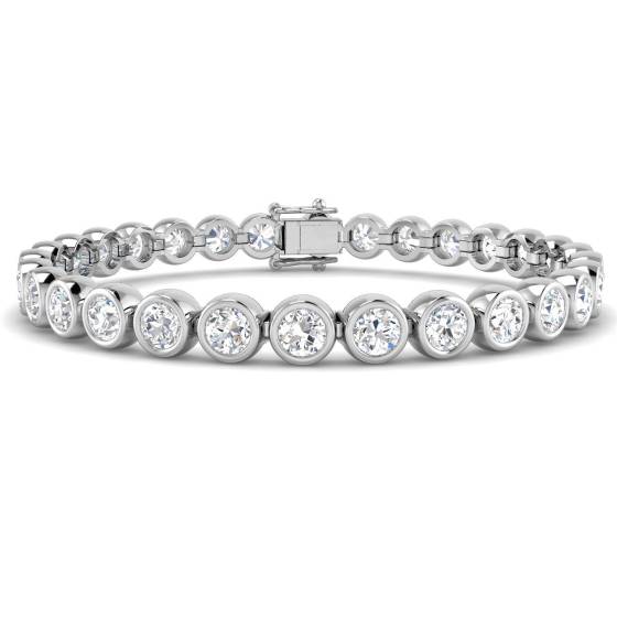 10.40ct SI2/G Round cut Diamonds Tennis Bracelet in 18k White Gold