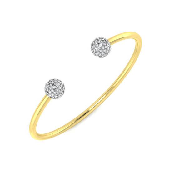 0.41ct SI2/G Round cut Diamonds Fancy Bangle in 9k Yellow Gold