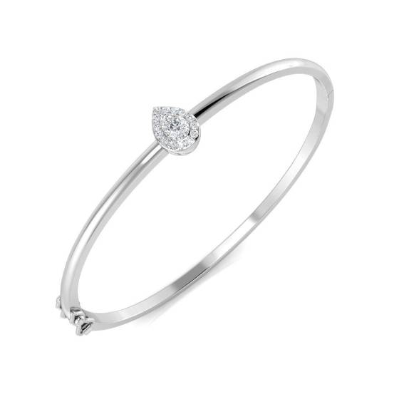 0.57ct SI2/G Pear cut Diamond Fancy Bangle in 18k White Gold