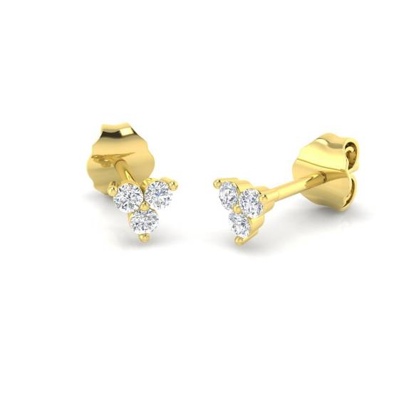 0.11ct SI2/G Round cut Diamond Drop Earrings in 18k Yellow Gold