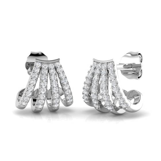 0.19ct SI2/G Round cut Diamond Hoop Earrings in 9k White Gold