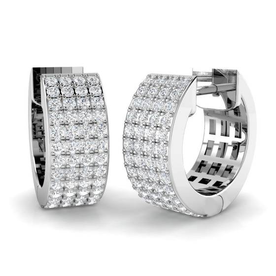 0.53ct SI2/G Round cut Diamond Hoop Earrings in 18k White Gold