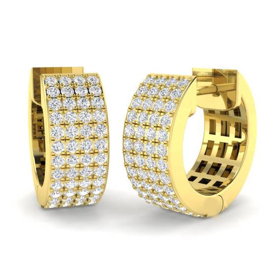 0.53ct SI2/G Round cut Diamond Hoop Earrings in 18k Yellow Gold