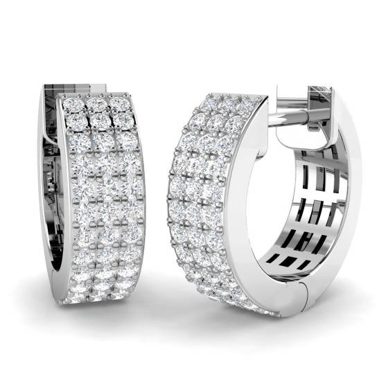 0.44ct SI2/G Round cut Diamond Hoop Earrings in 18k White Gold