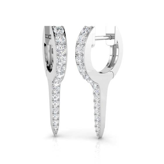 0.43ct SI2/G Round cut Diamond Hoop Earrings in 18k White Gold