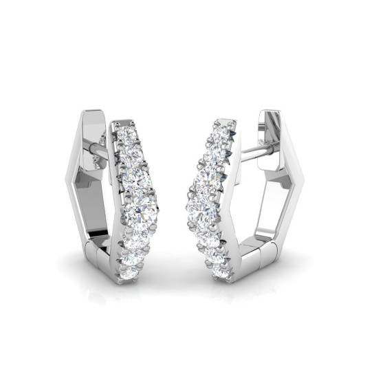 0.28ct SI2/G Round cut Diamond Hoop Earrings in 18k White Gold