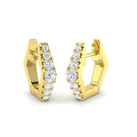 0.28ct SI2/G Round cut Diamond Hoop Earrings in 9k Yellow Gold