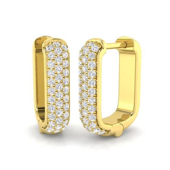 0.29ct SI2/G Round cut Diamond Hoop Earrings in 18k Yellow Gold