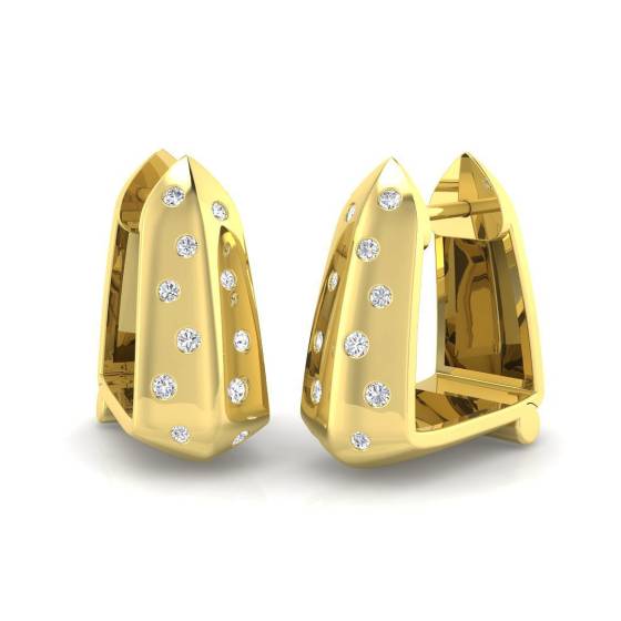 0.20ct SI2/G Round cut Diamond Hoop Earrings in 18k Yellow Gold