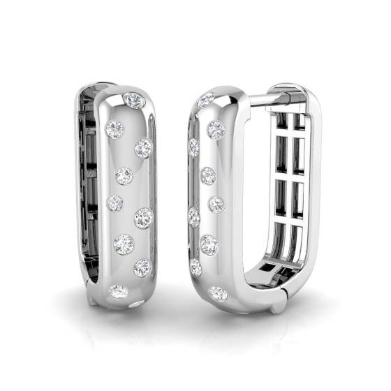 0.25ct SI2/G Round cut Diamond Hoop Earrings in 9k White Gold