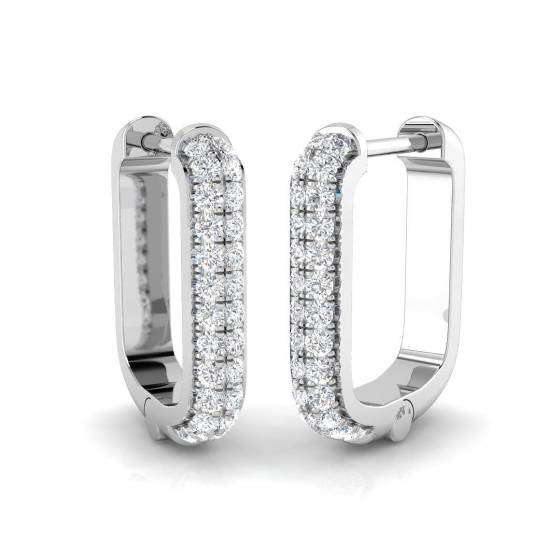 0.22ct SI2/G Round cut Diamond Hoop Earrings in 18k White Gold