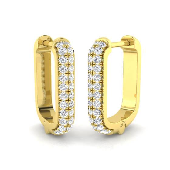 0.22ct SI2/G Round cut Diamond Hoop Earrings in 9k Yellow Gold