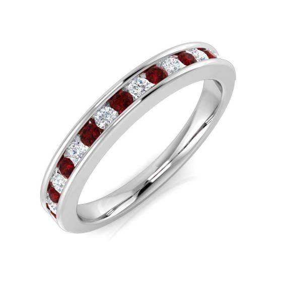 0.40ct SI2/G Round cut Ruby Gemstone Ring in Platinum