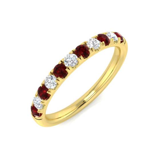 0.46ct SI2/G Round cut Ruby Gemstone Ring in 18k Yellow Gold