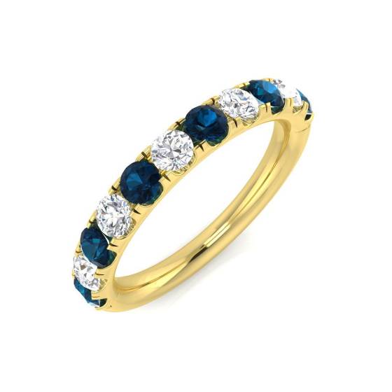 1.29ct SI2/G Round cut Blue Topaz Gemstone Ring in 9k Yellow Gold