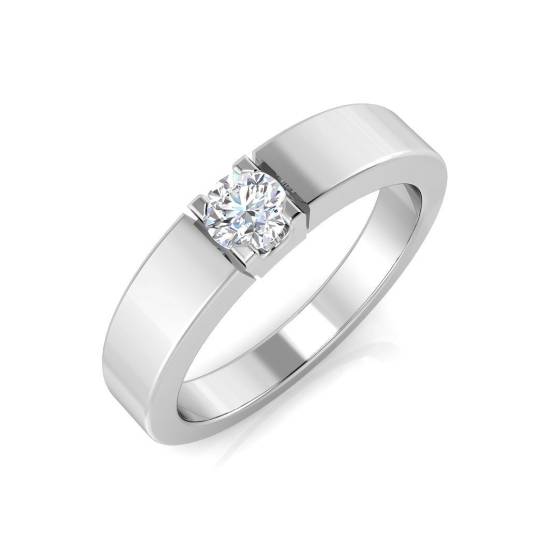 0.18ct SI1/G Round cut Solitaire Engagement Ring in 18k White Gold