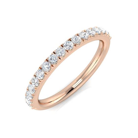 0.30ct SI2/G Round cut Diamond Half Eternity Ring in 18k Rose Gold