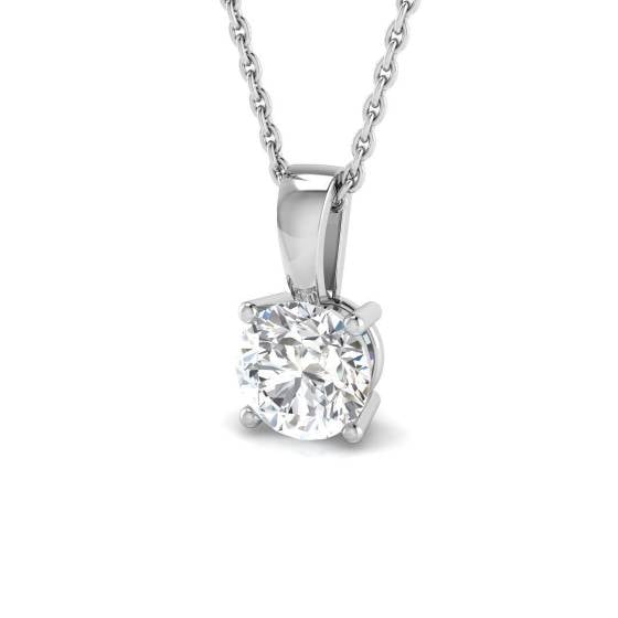 0.21ct SI2/G Round cut Diamond Solitaire Pendant in 18k White Gold