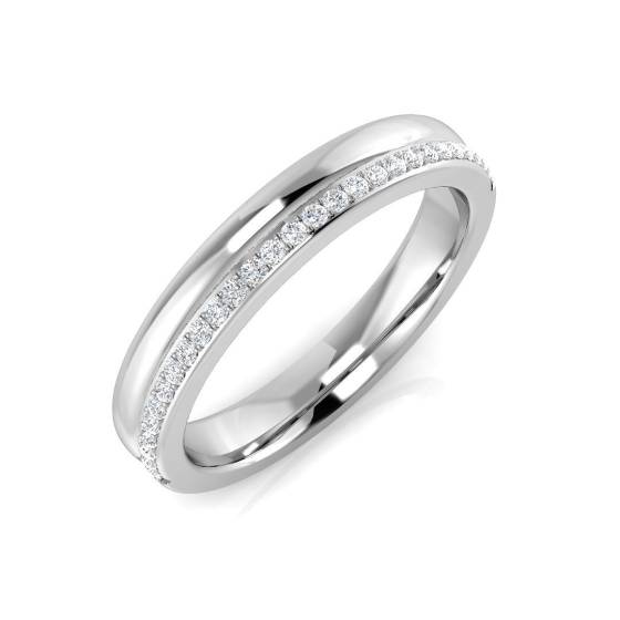 0.10ct SI1/G Round cut Diamond Half Eternity Ring in Platinum