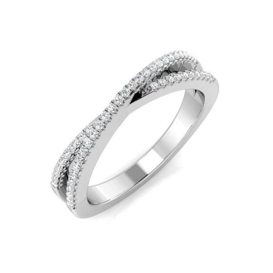 0.10ct SI2/G Round cut Diamond Pave Ring in 9k White Gold