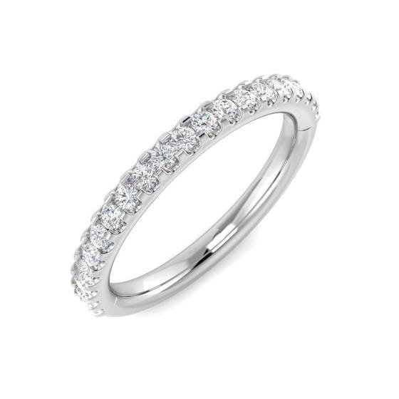 0.33ct VS/F Round cut Labgrown Diamond Half Eternity Ring in 18k White Gold