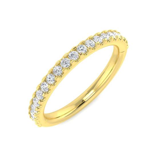 0.33ct VS/F Round cut Labgrown Diamond Half Eternity Ring in 18k Yellow Gold