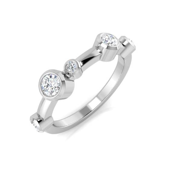 0.42ct SI2/G Round cut Diamond Bubble Ring in 9k White Gold