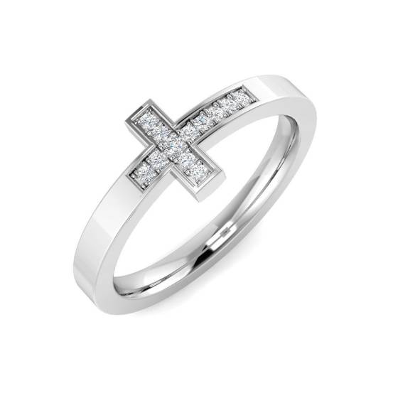 0.05ct SI2/G Round cut Diamond Cluster Ring in 9k White Gold