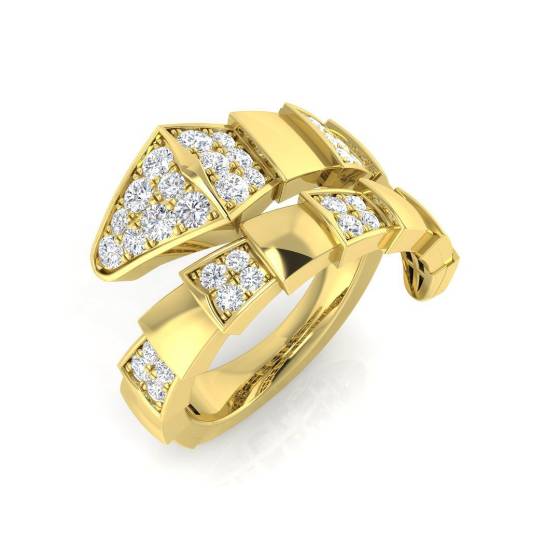 0.73ct SI2/G Round cut Diamond Cluster Ring in 9k Yellow Gold